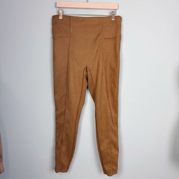 SPANX | Rich Caramel Faux Suede Pull On High Waist Leggings Women’s Size X-Large - Picture 3 of 12
